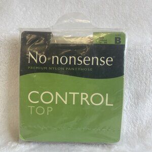 No Nonsense Control Top‎ nylon pantyhose reinforced toe Size B Nude 1 pair 044